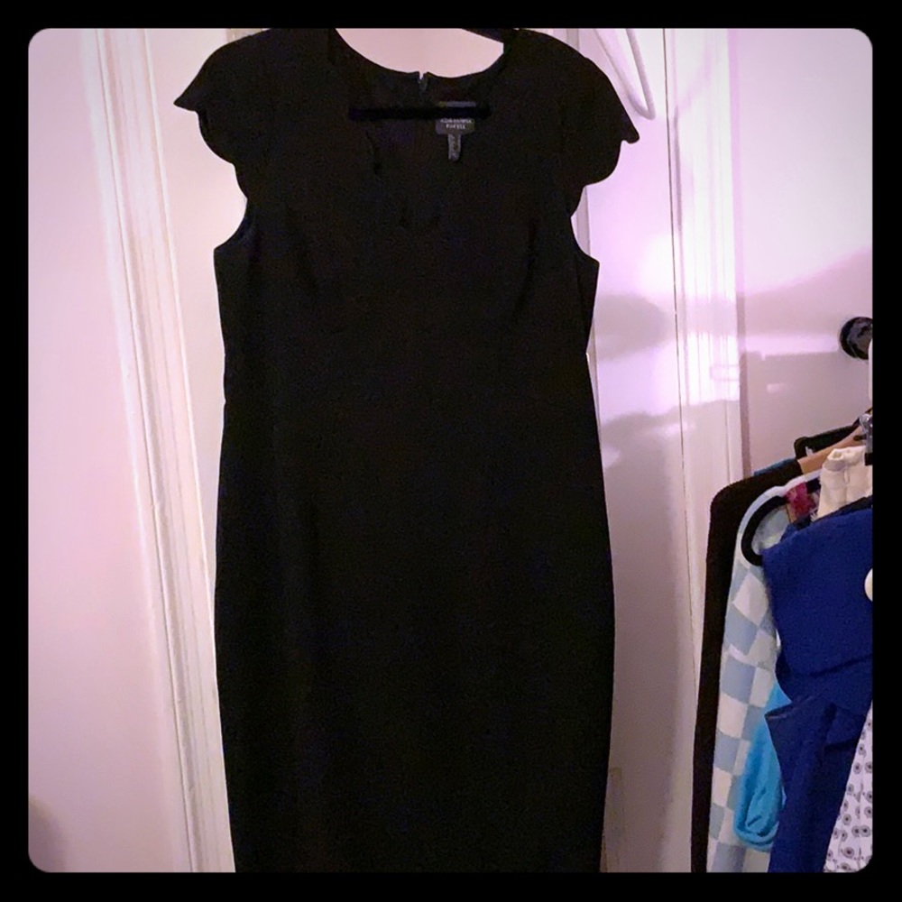 Adriana Papell scalloped LBD sz 14